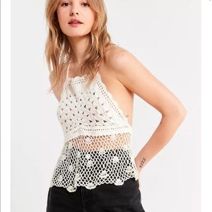 NWOT  Crochet Halter Sweater Tank Top